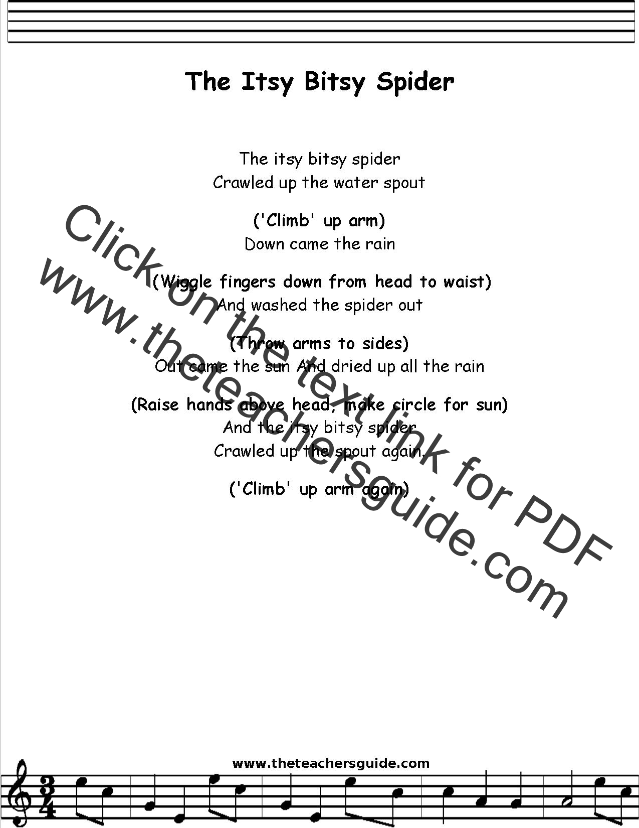 Itsy Bitsy Spider Lyrics Printout MIDI And Video Itsy Bitsy Spider Lyrics Printout MIDI And Video